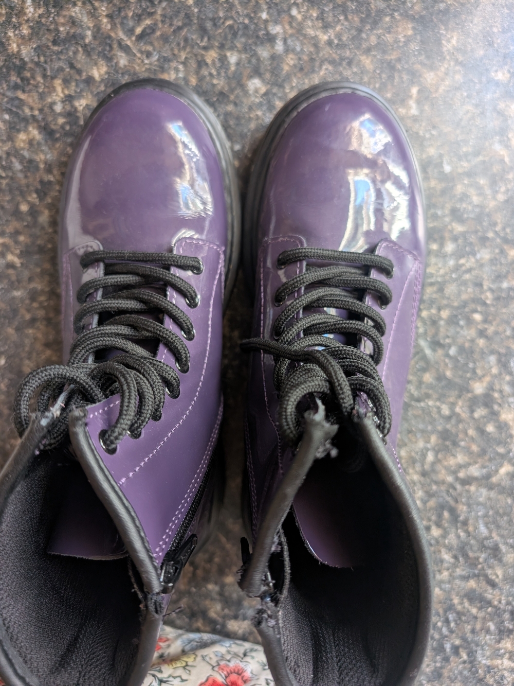 Dr. Martens Glossy Purple Lace-Up Combat Boots